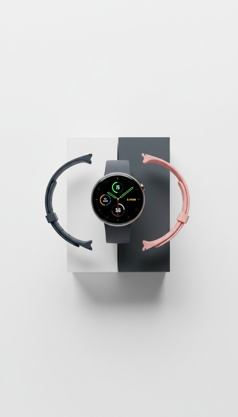 Smartwatch with Interchangeable Color Bands
